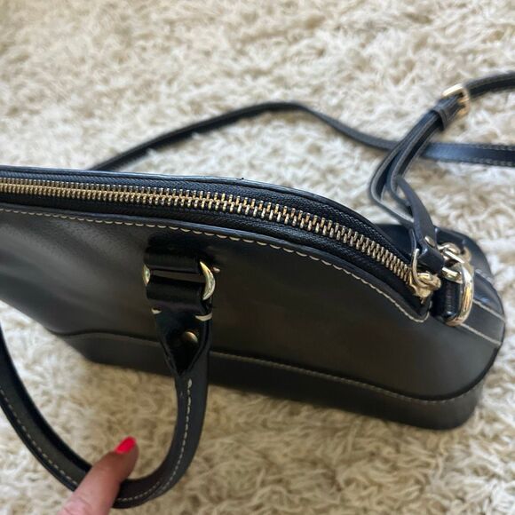 Kate Spade Black Wellesley Rachelle Satchel Leather Bowler Purse Shoulder Bag - Picture 4 of 12